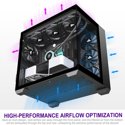 FOIFKIN F300 Gaming PC Gehäuse – Schwarz, ohne RGB Lüfter