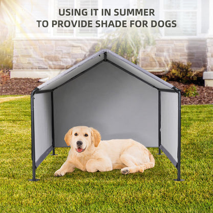 A.FATI Outdoor Hundehütte für grosse Hunde - 120x120x100 cm Grau