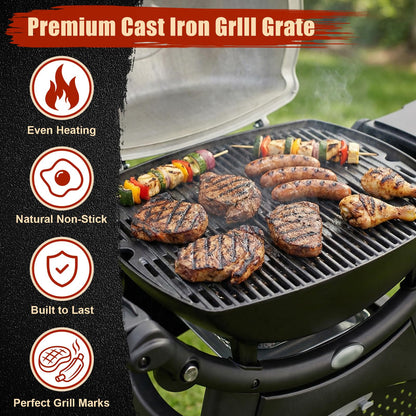 Denmay 7646 Grillrost aus Gusseisen für Weber Q300/Q3000, 2 Stück