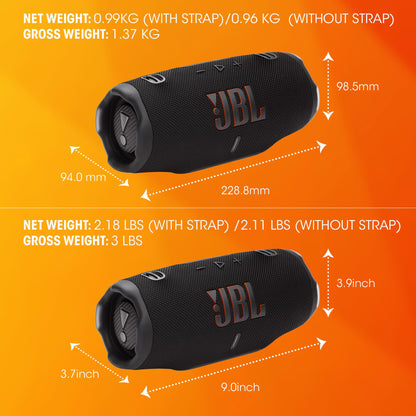 JBL Charge 6 Bluetooth-Lautsprecher, IP68 wasserdicht, Blau