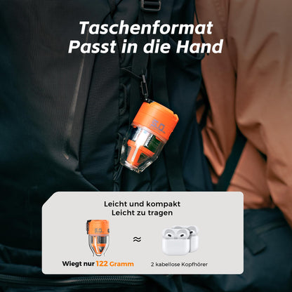 FLEXTAILGEAR MAX Pump 3 Tragbare Luftpumpe mit Licht, Orange