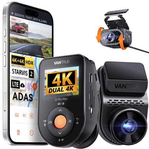 VANTRUE S1 PRO MAX Auto Dashcam - 4K+4K Dual Vorne Hinten