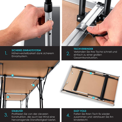 KESSER Multifunktionstisch Profi 3-teilig – Klapptisch höhenverstellbar