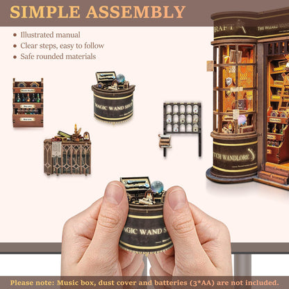 LUMYCE Book Nook Kit SQ-51: DIY-Holzpuzzle Miniaturhaus mit LED