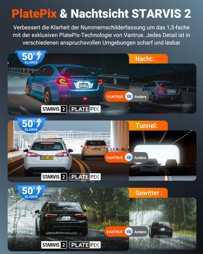 VANTRUE N4S 3-Kanal Auto Dashcam – STARVIS 2, HDR, WiFi, GPS