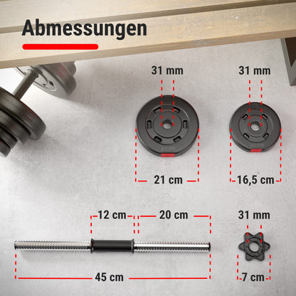 Hop-Sport Kurzhanteln 2er Set 20 kg mit Sternverschlüssen