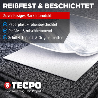 TECPO Einweg-Fussmatten Auto 500 Stück, 500 x 380 mm, reissfest