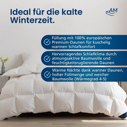 DormiGood Daunendecke Winter - 135x200, Kuschelig Warm
