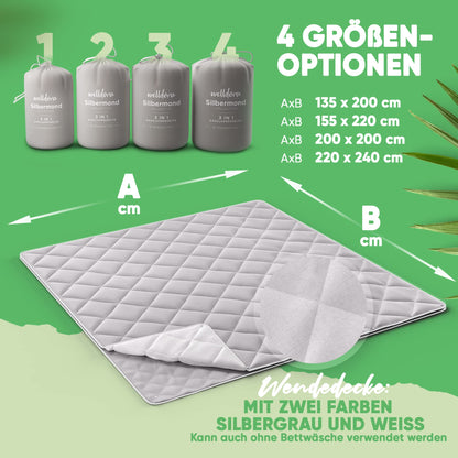 Welldora OPTICLIMA Allergiker Bettdecke 155x220 Winter Silbergrau