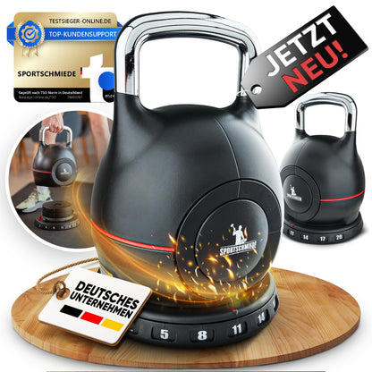 SPORTSCHMIEDE Verstellbare Kettlebell Hantelset Home Gym