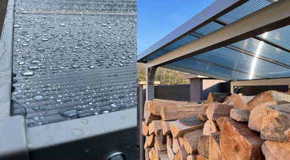 QUICK STAR Metall Kaminholzregal Aussen - Anthrazit XXL