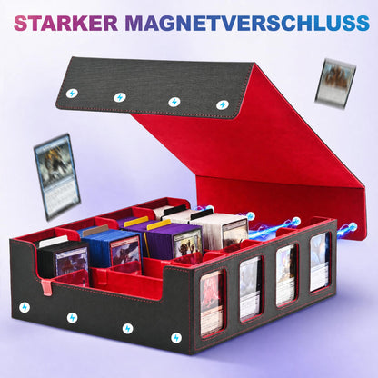 UAONO Kartenaufbewahrungsbox mit Commander-Display, schwarz-rot