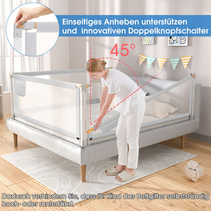 YIKANWEN Bettschutzgitter einziehbar Kinder 200cm - 1 Stück