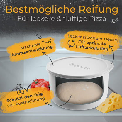 Teigbar Pizzaballenbox mit Deckel, 6er Set Italia aus Silikon