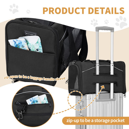 Petsfit Flugzeug Transporttasche Katze Hund - M Schwarz