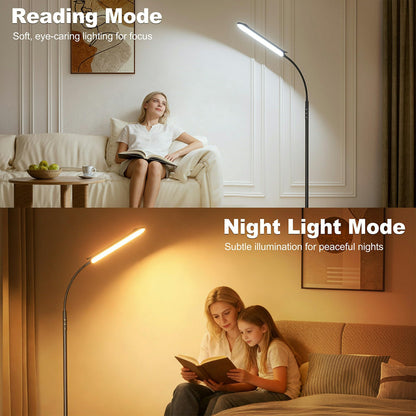 Yikuneng LED Stehlampe dimmbar, 1800 Lumen, mit Fernbedienung, schwarz