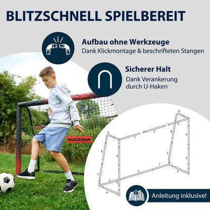 HUDORA Pro Tect Advanced Fussballtor – für Garten & Outdoor