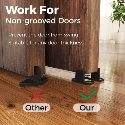 WINSOON Schiebetürsystem Komplettset 200cm Schwerlast – Schwarz