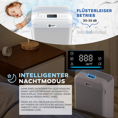 Balter LR-02 Luftreiniger – HEPA H13, Weiss für Allergiker