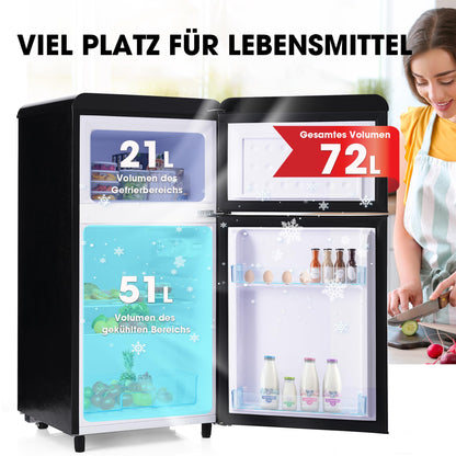 Merax Retro Kühl-Gefrierkombination 72L - Schwarz
