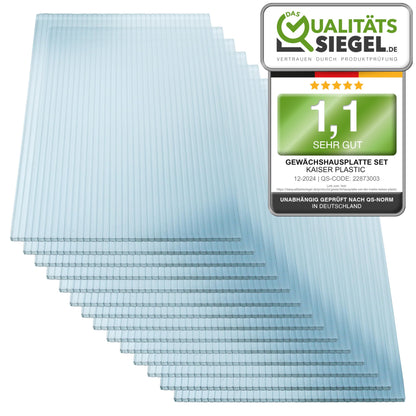 KAISER PLASTIC® Xtra Strong PC Gewächshausplatten 12er Set 6mm