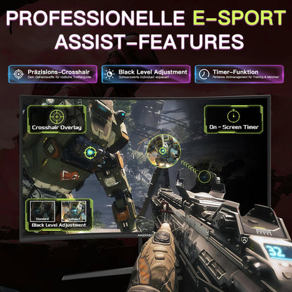 Amzfast AMZG27C1 Curved Gaming Monitor - 27 Zoll, 180Hz