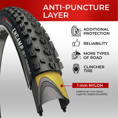 Fincci Fahrradreifen 27.5 x 2.25 Zoll Kevlar faltbar 2er-Pack