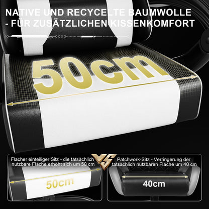 Airfish Ergonomischer Massage Gaming Bürostuhl - Weiss