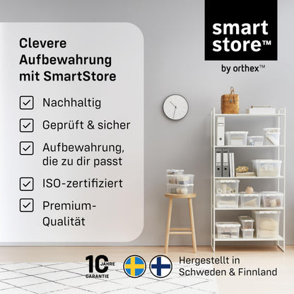SmartStore Aufbewahrungsboxen aus Kunststoff, 4 l, 8er-Set, weiss