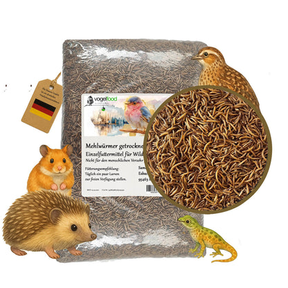 Samore Mehlwürmer getrocknet 5 kg, Futter für Vögel, Fische, Nager