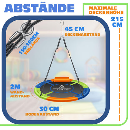 KESSER Nestschaukel Ø 120 cm, bis 300 kg, mit Kissen, bunt