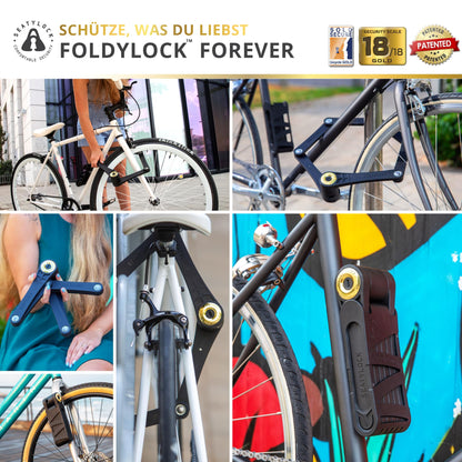 FoldyLock Forever Faltschloss mit Schlüssel – Sold Secure Gold 90 cm
