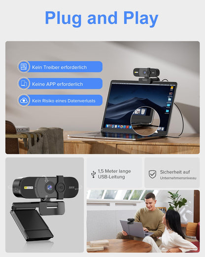 SIIIX 4K/60FPS USB Webcam - Für PC und Videoanrufe