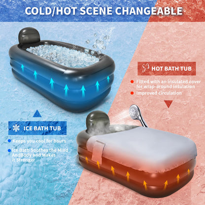 Nevife Aufblasbare Badewanne XL – Faltbar für Erwachsene