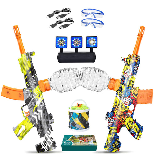 UTIJFOY Gel Blaster Spielzeug im 2er-Set mit Akku und Schutzbrille, für Teamspiele im Freien
