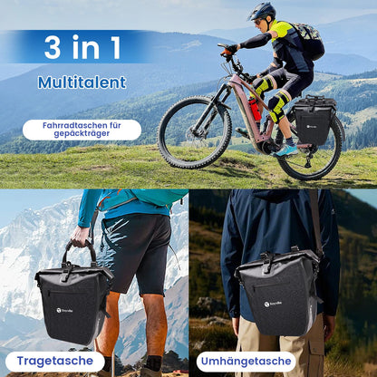 Toyvile Fahrradtaschen für Gepäckträger, 2er-Set, wasserdicht