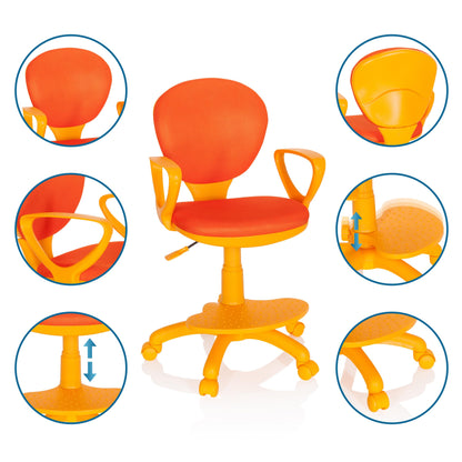 hjh OFFICE 671008 Kinderdrehstuhl Kid Colour Orange