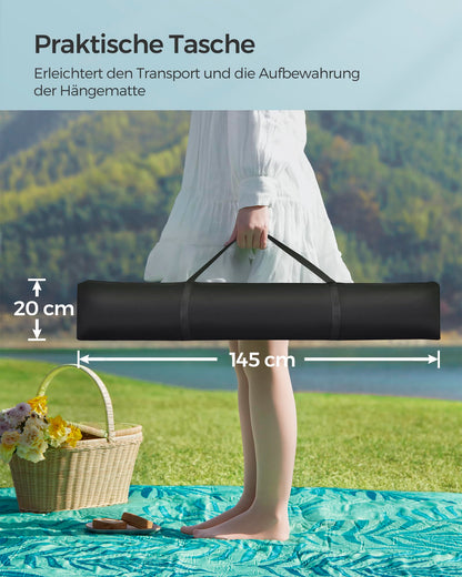 SONGMICS Hängematte mit Gestell GHS002Q01, bis 200 kg, mit Kissen