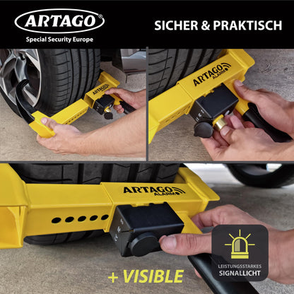 Artago ART872 Radkralle mit 120 dB Alarm, 2in1 Wegfahrsperre