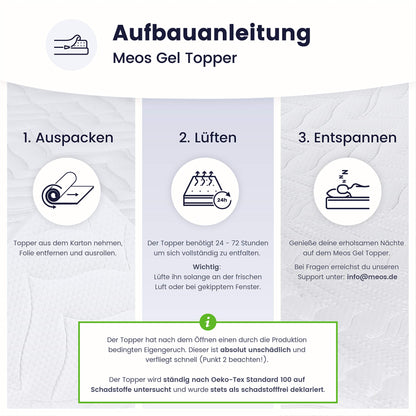 Meos® Gel-Schaum Topper Matratzenauflage 140x200cm