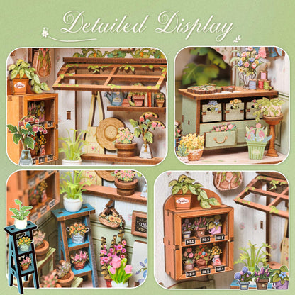 CUTEBEE Book Nook Kit Champs-Élysées Florist, 3D-Holzpuzzle, 199 Teile