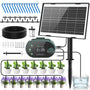 KINEVI Solar Bewässerungssystem, Tropfbewässerung Set mit 15m Schlauch, Solarpanel und Tropfstrahler