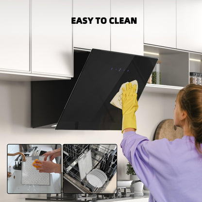 FIREGAS Kopffreiheit Dunstabzugshaube - 60 cm, Schwarz