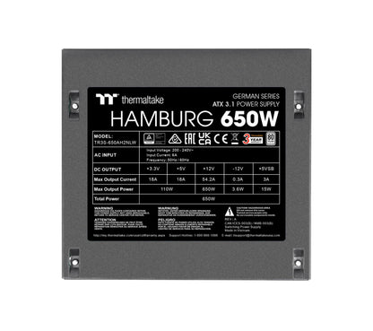 Thermaltake Hamburg 650W Netzteil - ATX 3.1 German Series