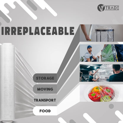 V1 Trade Stretchfolie transparent, 350 m x 50 cm, 6 Rollen