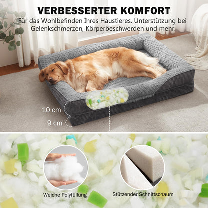 FURTIME Orthopädisches Hundebett Memory Foam - XL Grosse Hunde