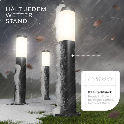 MATO 4er Set aussen Pollerleuchten Edelstahl E27 50cm IP44