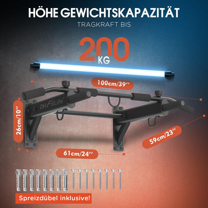 DH FitLife 4in1 Klimmzugstange Multifunktional Wandmontage