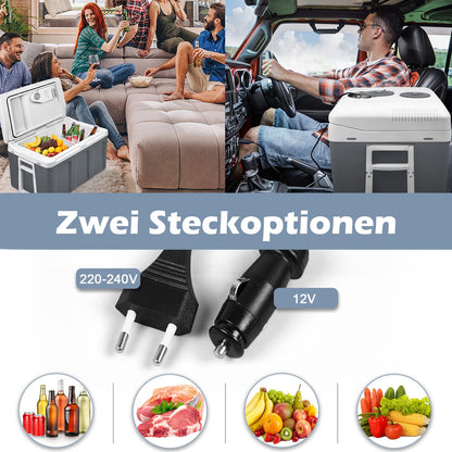 UISEBRT Elektrische Kühlbox 48 Liter mit Rollen, 12 V/220 V, grau