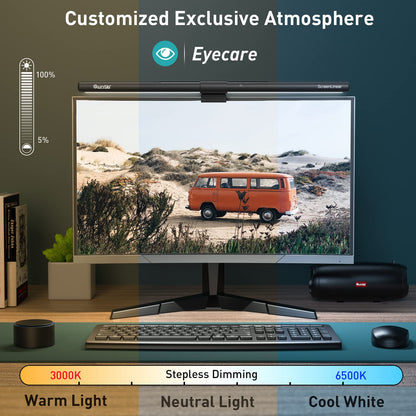 Quntis Curved Monitor Lampe LED USB 51cm – Kabelloser Regler